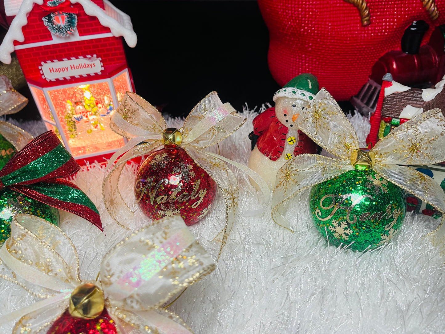 Green Christmas ornaments π
