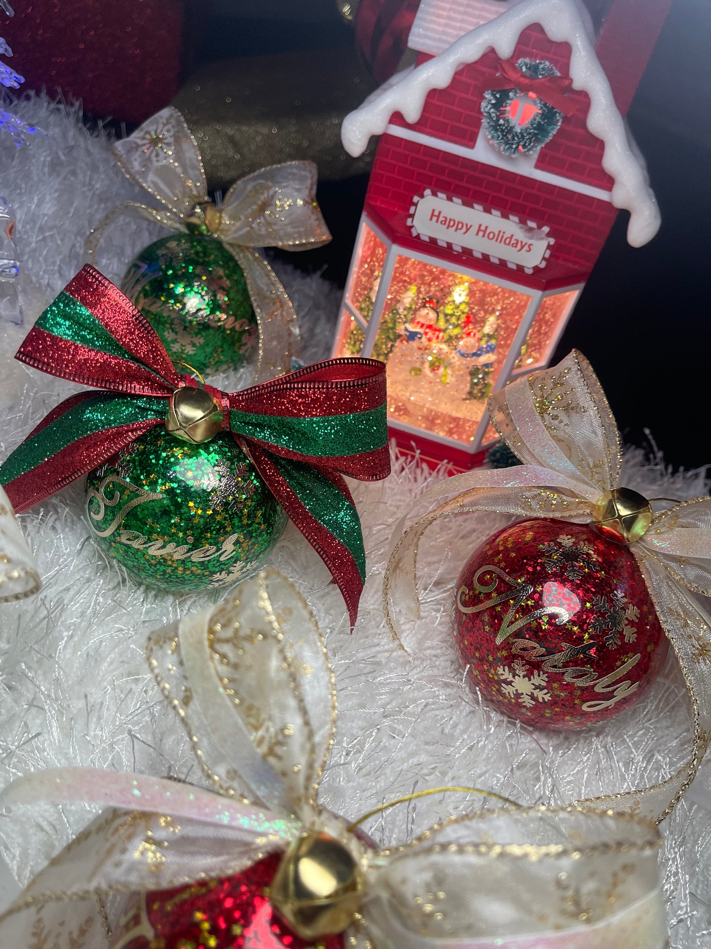 Green Christmas ornaments π